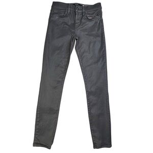 Hudson Nico Midrise Super Skinny Ankle. Waxed Coated gray. WMA407GWF. 26